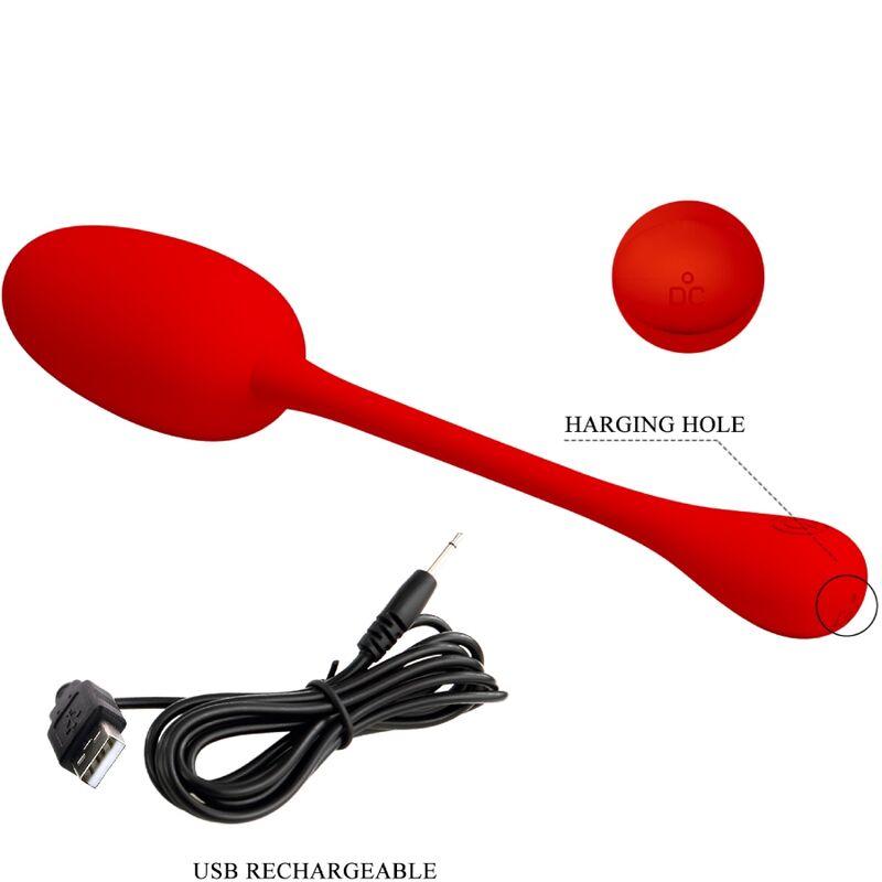 PRETTY LOVE - KNUCKER HUEVO VIBRADOR RECARGABLE ROJO 9 PRETTY LOVE - KNUCKER HUEVO VIBRADOR RECARGABLE ROJO - Imagen 9