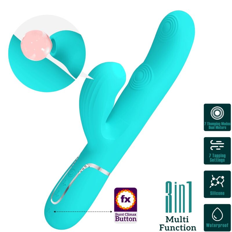 PRETTY LOVE - PERLITA VIBRADOR PUNTO G 3 EN 1 MULTIFUNCIÓN VERDE AGUA 6 PRETTY LOVE - PERLITA VIBRADOR PUNTO G 3 EN 1 MULTIFUNCIÓN VERDE AGUA - Imagen 6