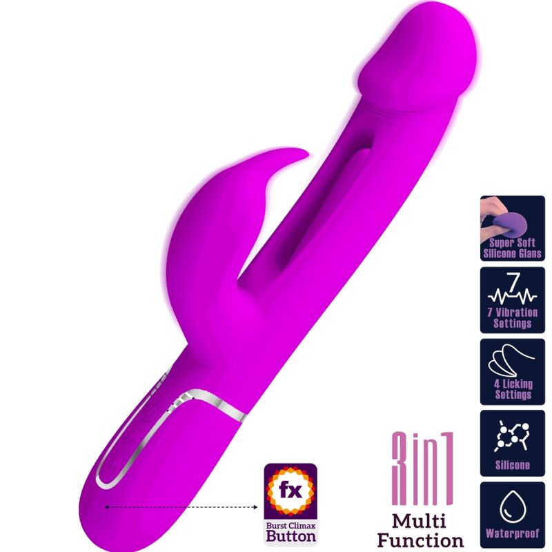 PRETTY LOVE - KAMPAS VIBRADOR RABBIT 3 EN 1 MULTIFUNCIÓN CON LENGUA FUCSIA 9 PRETTY LOVE - KAMPAS VIBRADOR RABBIT 3 EN 1 MULTIFUNCIÓN CON LENGUA FUCSIA - Imagen 9