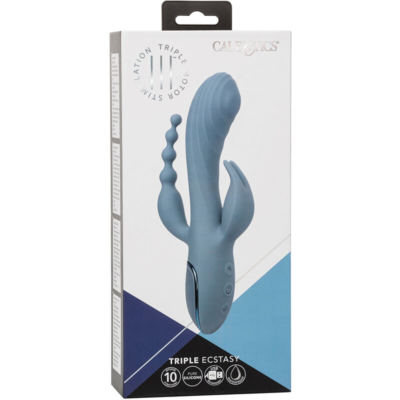 CALEXOTICS - VIBRADOR TRIPLE ÉXTASIS GRIS 2 CALEXOTICS - VIBRADOR TRIPLE ÉXTASIS GRIS - Imagen 2