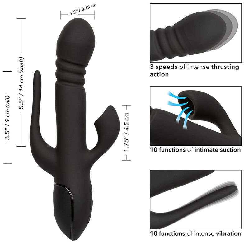 CALEXOTICS - VIBRADOR TRIPLE EUPHORIA NEGRO 8 CALEXOTICS - VIBRADOR TRIPLE EUPHORIA NEGRO - Imagen 8