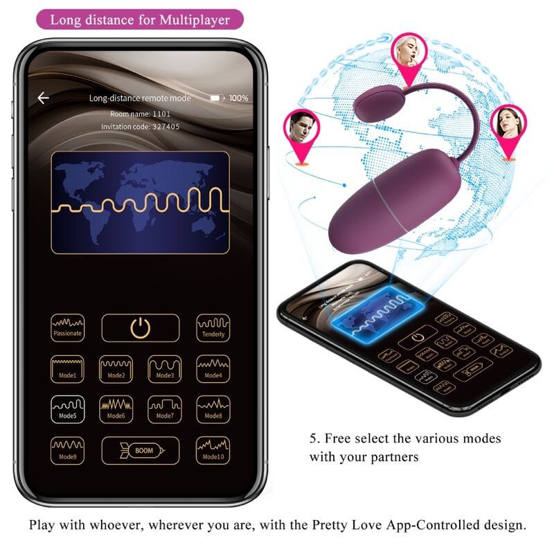 PRETTY LOVE - NYMPH HUEVO VIBRADOR CONTROLADO POR APP LILA 15 PRETTY LOVE - NYMPH HUEVO VIBRADOR CONTROLADO POR APP LILA - Imagen 15
