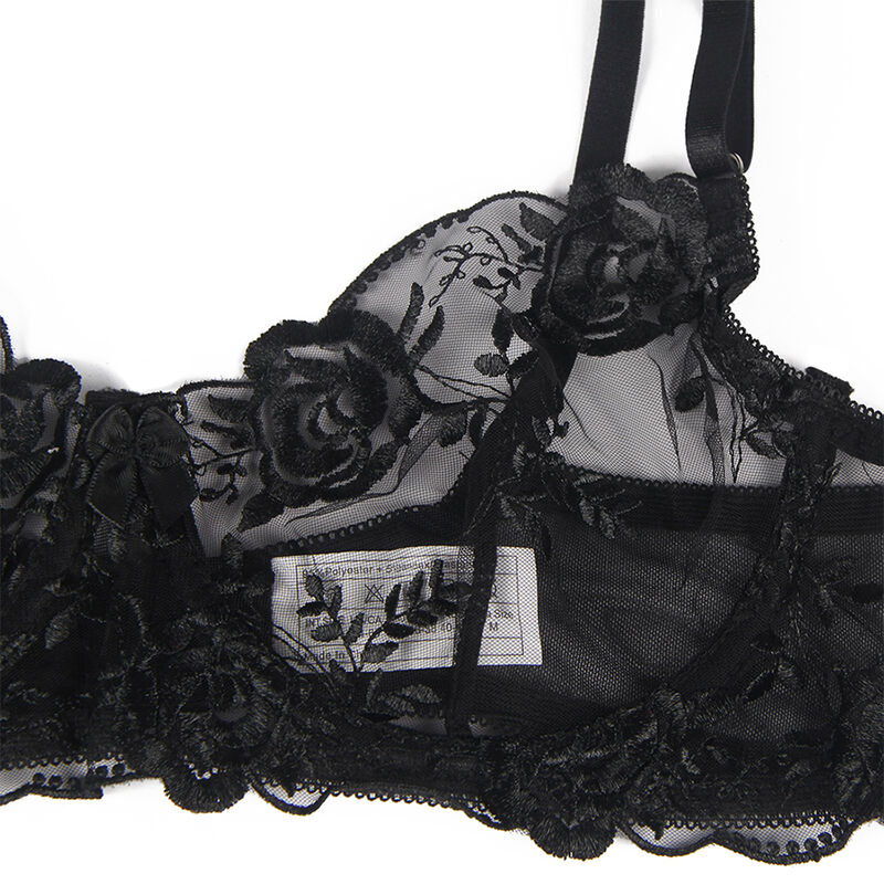 SUBBLIME - SET DE 3 PIEZAS SUJETADOR + TANGA + LIGA ESTAMPADO FLORAL NEGRO S/M 8 SUBBLIME - SET DE 3 PIEZAS SUJETADOR + TANGA + LIGA ESTAMPADO FLORAL NEGRO S/M - Imagen 8