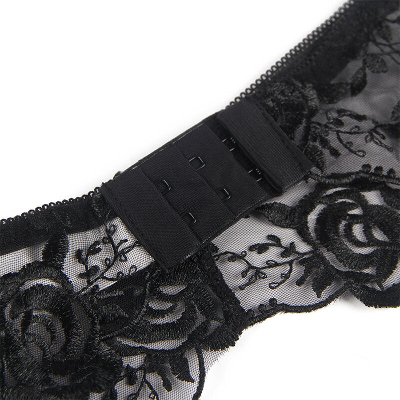 SUBBLIME - SET DE 3 PIEZAS SUJETADOR + TANGA + LIGA ESTAMPADO FLORAL NEGRO S/M 9 SUBBLIME - SET DE 3 PIEZAS SUJETADOR + TANGA + LIGA ESTAMPADO FLORAL NEGRO S/M - Imagen 9