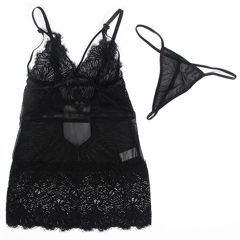 SUBBLIME - BABYDOLL CON TIRANTES AJUSTABLES DE ENCAJE NEGRO S/M 11 SUBBLIME - BABYDOLL CON TIRANTES AJUSTABLES DE ENCAJE NEGRO S/M - Imagen 12