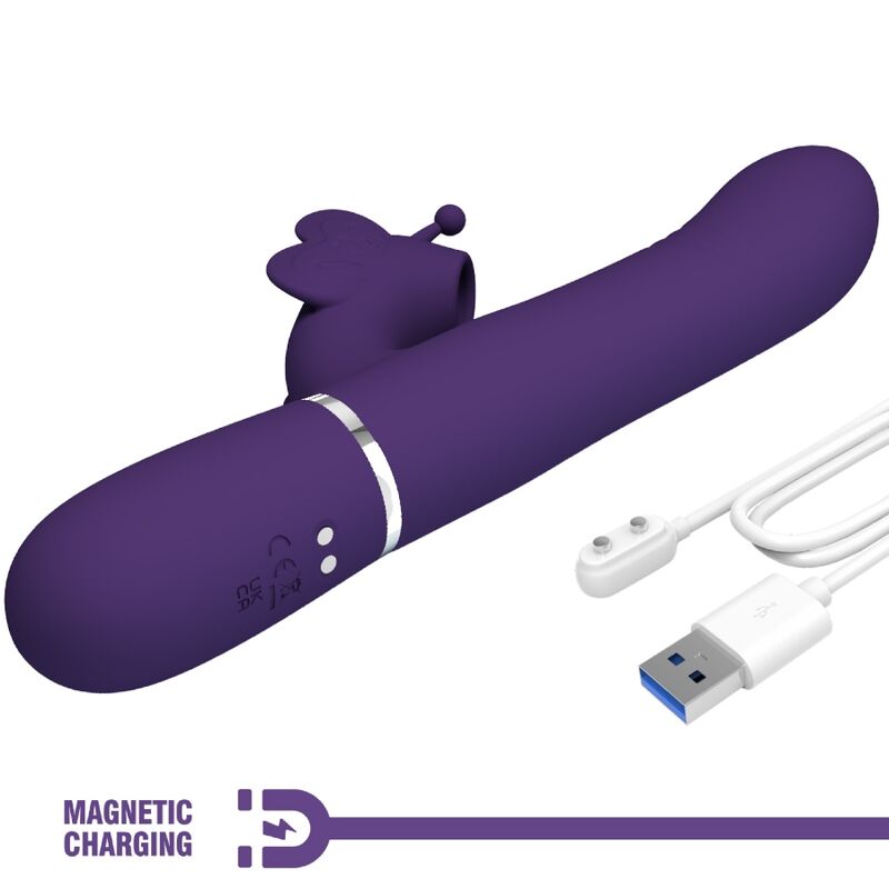 PRETTY LOVE - VIBRADOR RABBIT MULTIFUNCIÓN 4 EN 1 MARIPOSA MORADO 8 PRETTY LOVE - VIBRADOR RABBIT MULTIFUNCIÓN 4 EN 1 MARIPOSA MORADO - Imagen 8