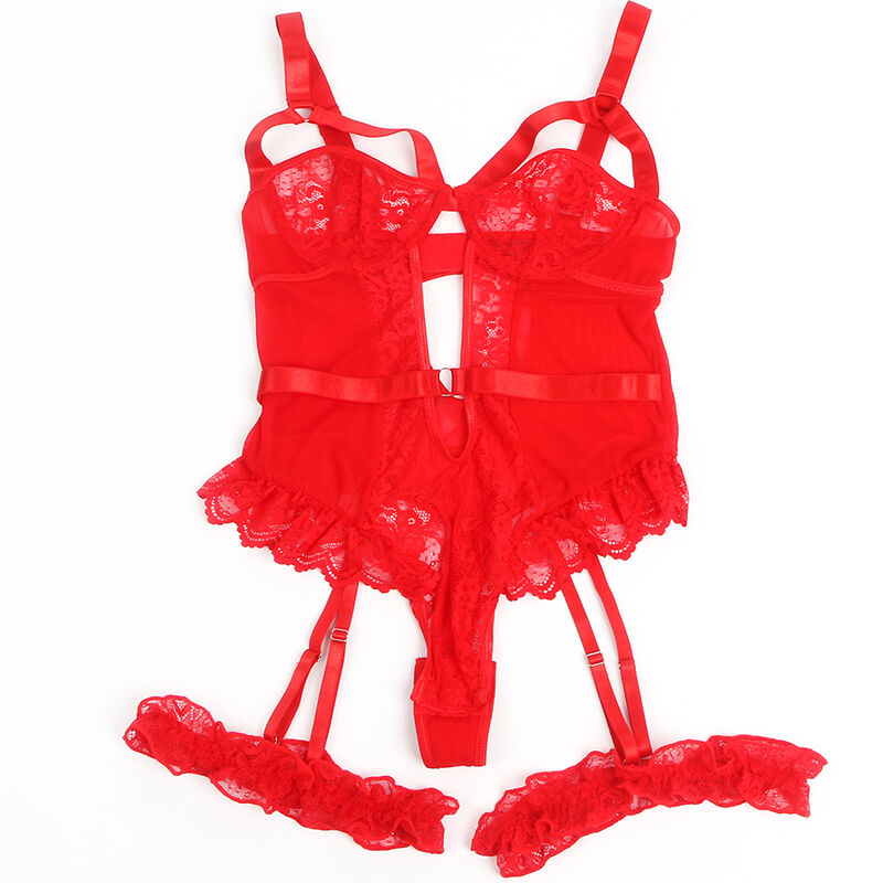 SUBBLIME - TEDDY CON LIGA DETALLE ENCAJE Y TIRAS ROJO S/M 7 SUBBLIME - TEDDY CON LIGA DETALLE ENCAJE Y TIRAS ROJO S/M - Imagen 8