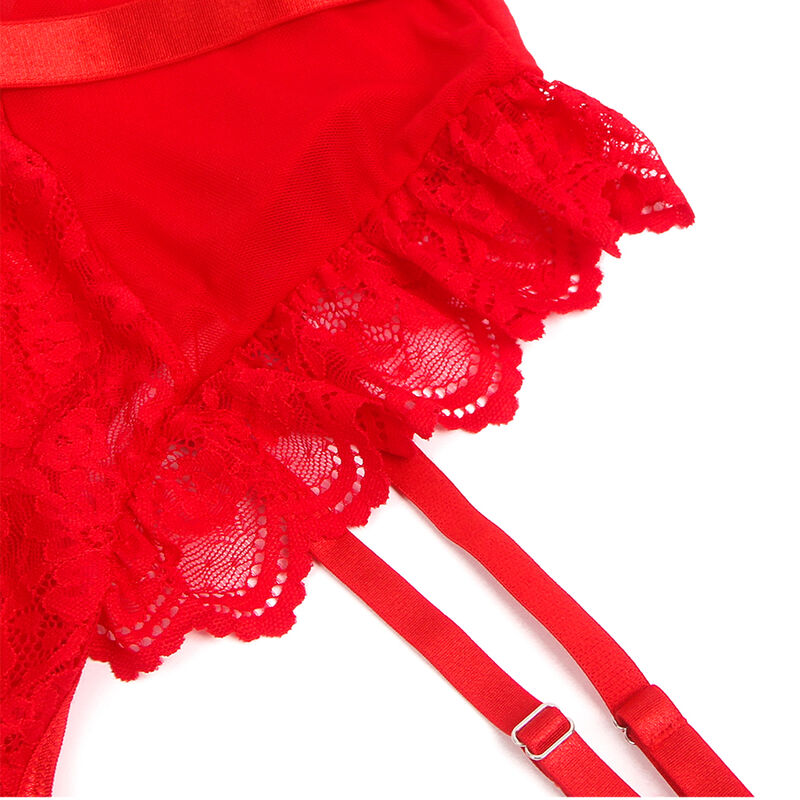 SUBBLIME - TEDDY CON LIGA DETALLE ENCAJE Y TIRAS ROJO S/M 4 SUBBLIME - TEDDY CON LIGA DETALLE ENCAJE Y TIRAS ROJO S/M - Imagen 5