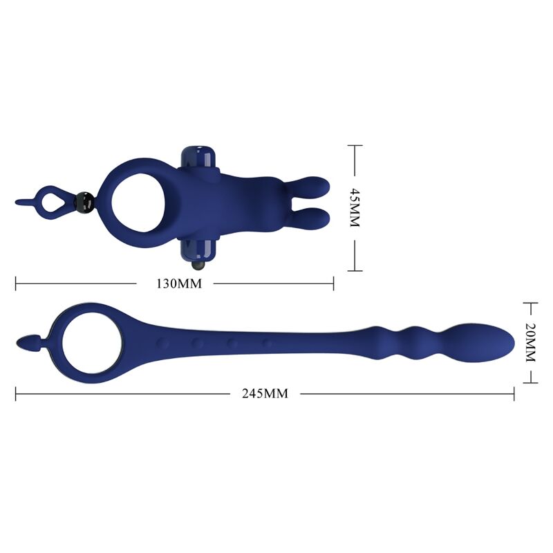 PRETTY LOVE - AYAD ANILLO VIBRADOR RABBIT CON PLUG AZUL 4 PRETTY LOVE - AYAD ANILLO VIBRADOR RABBIT CON PLUG AZUL - Imagen 4