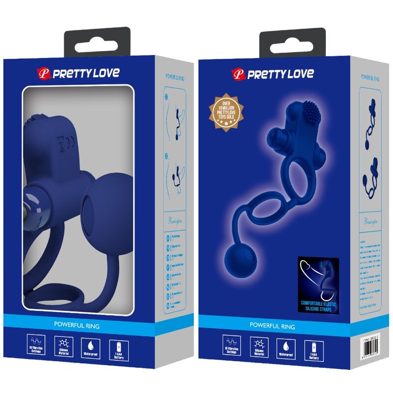 PRETTY LOVE - REMINGTON DOBLE ANILLO VIBRADOR CON PLUG AZUL 5 PRETTY LOVE - REMINGTON DOBLE ANILLO VIBRADOR CON PLUG AZUL - Imagen 5