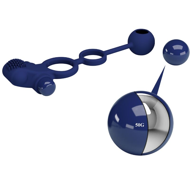 PRETTY LOVE - REMINGTON DOBLE ANILLO VIBRADOR CON PLUG AZUL 2 PRETTY LOVE - REMINGTON DOBLE ANILLO VIBRADOR CON PLUG AZUL - Imagen 2