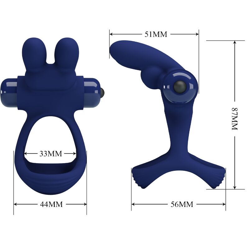 PRETTY LOVE - FRANCISCO DOBLE ANILLO VIBRADOR RABBIT AZUL 6 PRETTY LOVE - FRANCISCO DOBLE ANILLO VIBRADOR RABBIT AZUL - Imagen 6