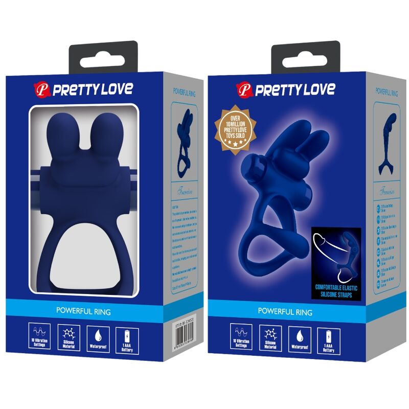 PRETTY LOVE - FRANCISCO DOBLE ANILLO VIBRADOR RABBIT AZUL 4 PRETTY LOVE - FRANCISCO DOBLE ANILLO VIBRADOR RABBIT AZUL - Imagen 4