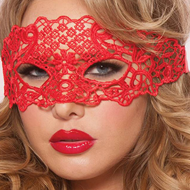 QUEEN LINGERIE - ANTIFAZ DE ENCAJE ROJO