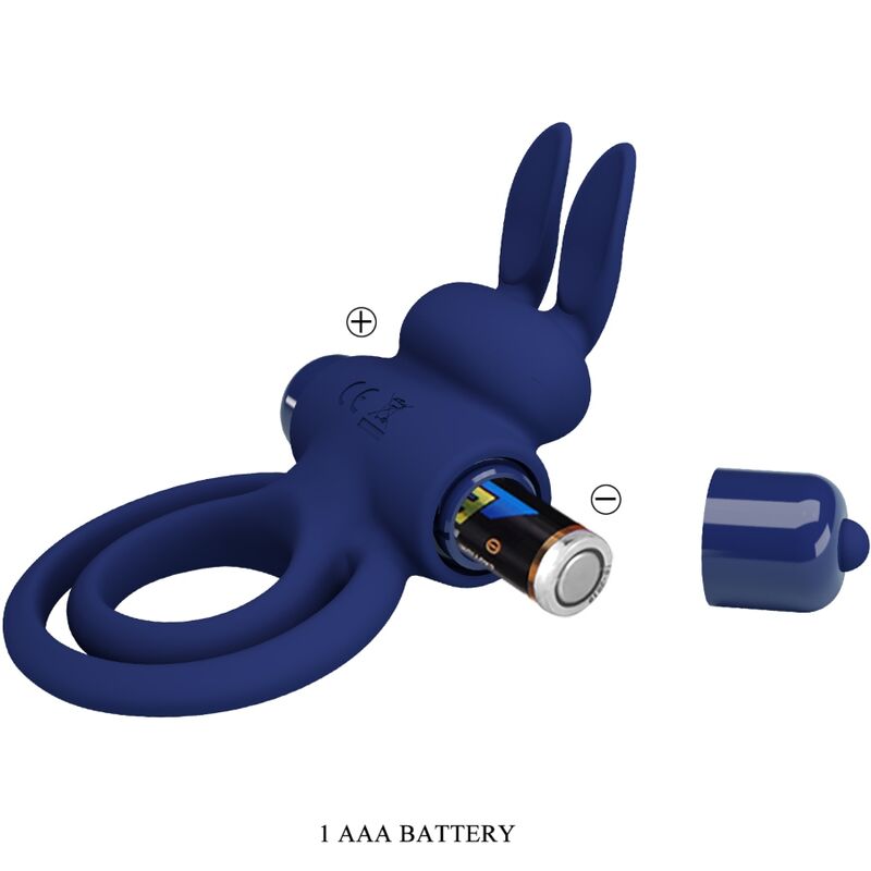 PRETTY LOVE - DAREY DOBLE ANILLO VIBRADOR RABBIT AZUL 5 PRETTY LOVE - DAREY DOBLE ANILLO VIBRADOR RABBIT AZUL - Imagen 5