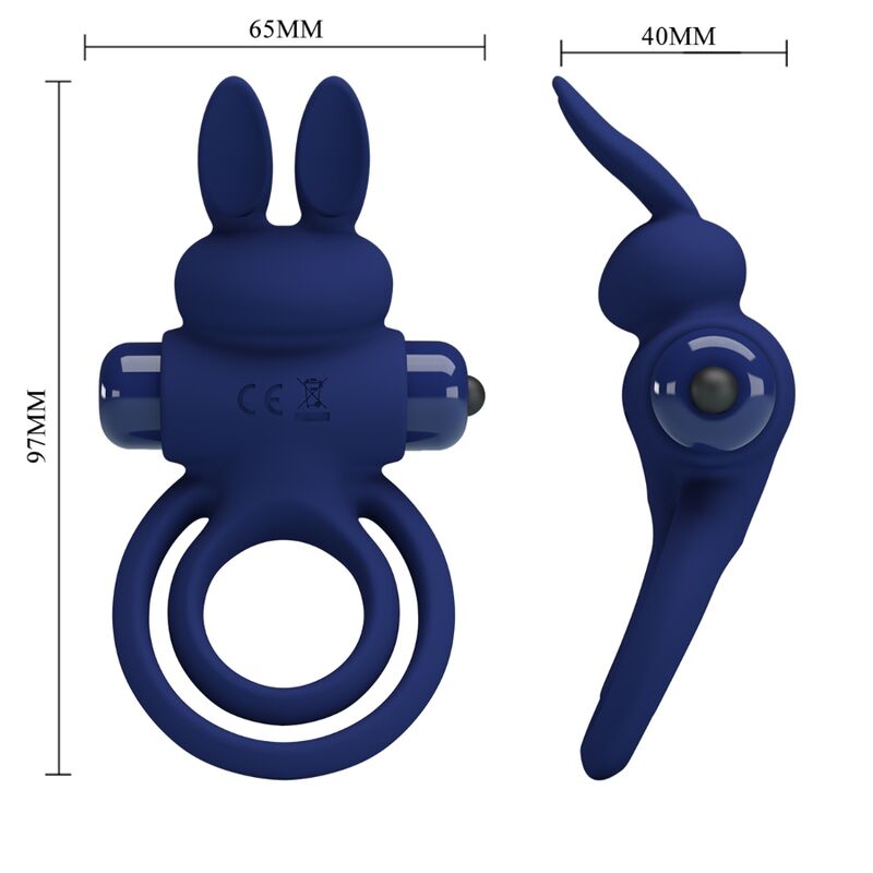 PRETTY LOVE - DAREY DOBLE ANILLO VIBRADOR RABBIT AZUL 4 PRETTY LOVE - DAREY DOBLE ANILLO VIBRADOR RABBIT AZUL - Imagen 4