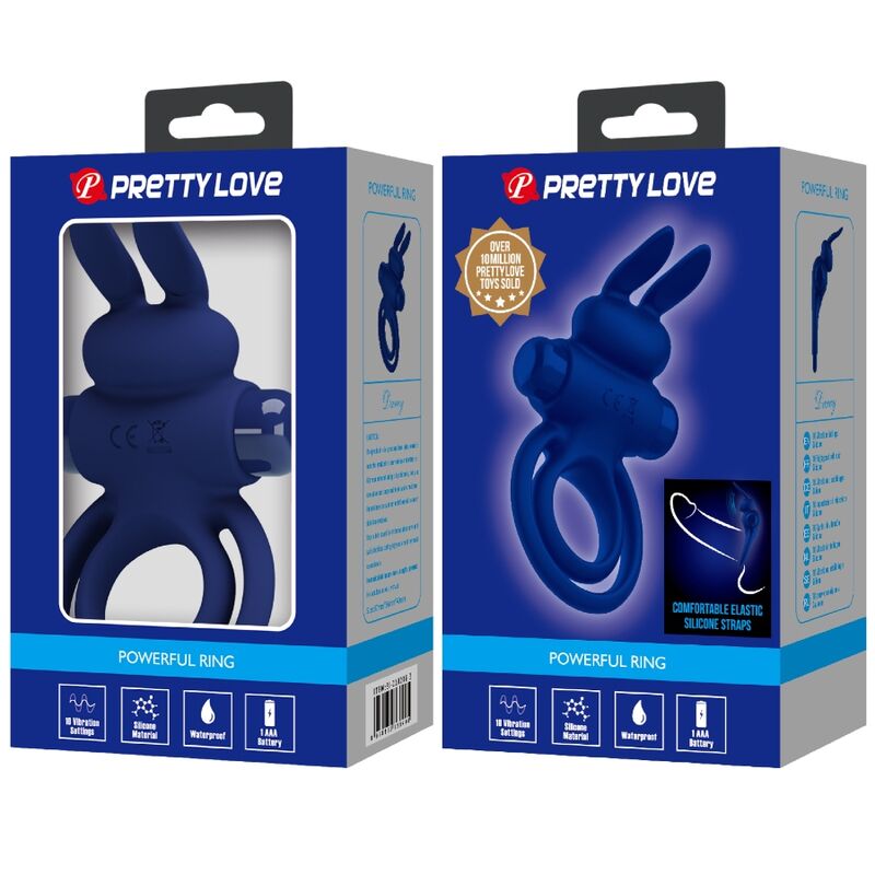 PRETTY LOVE - DAREY DOBLE ANILLO VIBRADOR RABBIT AZUL 3 PRETTY LOVE - DAREY DOBLE ANILLO VIBRADOR RABBIT AZUL - Imagen 3