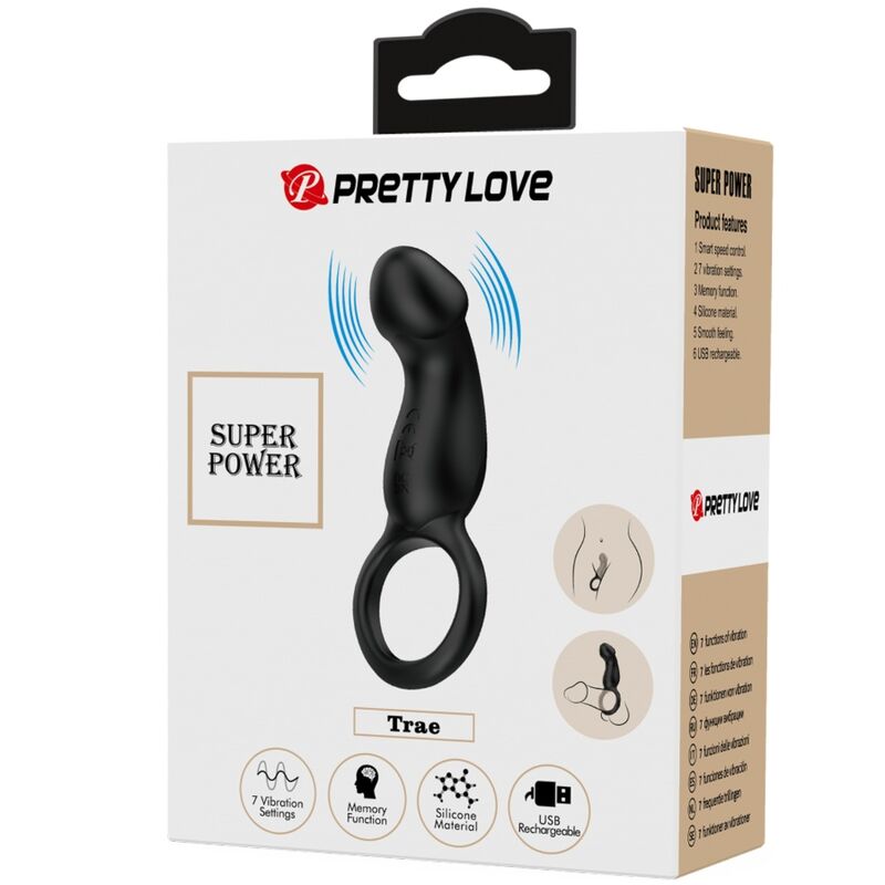 PRETTY LOVE - TRAE ANILLO VIBRADOR CON ESTIMULADOR NEGRO 6 PRETTY LOVE - TRAE ANILLO VIBRADOR CON ESTIMULADOR NEGRO - Imagen 6