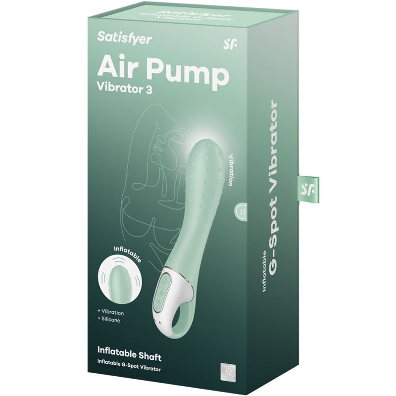 SATISFYER - AIR PUMP VIBRADOR 3 INFLABLE PUNTO G MENTA 6 SATISFYER - AIR PUMP VIBRADOR 3 INFLABLE PUNTO G MENTA - Imagen 6
