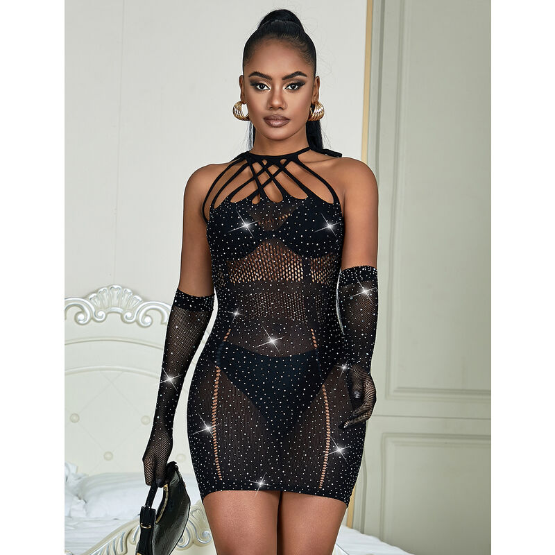 SUBBLIME - 952235 VESTIDO DE REJILLA CON BRILLANTES NEGRO TALLA ÚNICA 6 SUBBLIME - 952235 VESTIDO DE REJILLA CON BRILLANTES NEGRO TALLA ÚNICA - Imagen 6