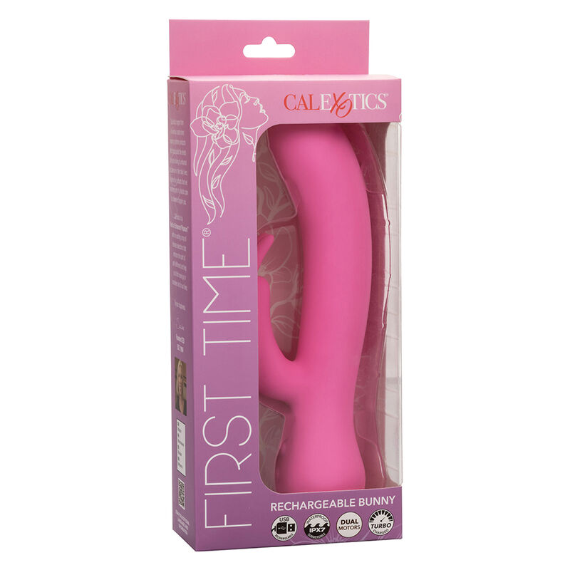 CALEXOTICS - FIRST TIME VIBRADOR RABBIT RECARGABLE ROSA 4 CALEXOTICS - FIRST TIME VIBRADOR RABBIT RECARGABLE ROSA - Imagen 4