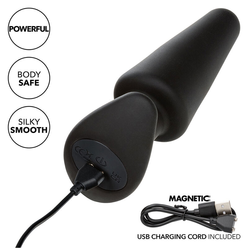 CALEXOTICS - ROCK BOTTOM PLUG ANAL CÓNICO 10 VIBRACIONES SILICONA NEGRO 4 CALEXOTICS - ROCK BOTTOM PLUG ANAL CÓNICO 10 VIBRACIONES SILICONA NEGRO - Imagen 4