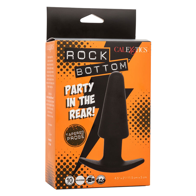 CALEXOTICS - ROCK BOTTOM PLUG ANAL CÓNICO 10 VIBRACIONES SILICONA NEGRO 2 CALEXOTICS - ROCK BOTTOM PLUG ANAL CÓNICO 10 VIBRACIONES SILICONA NEGRO - Imagen 2