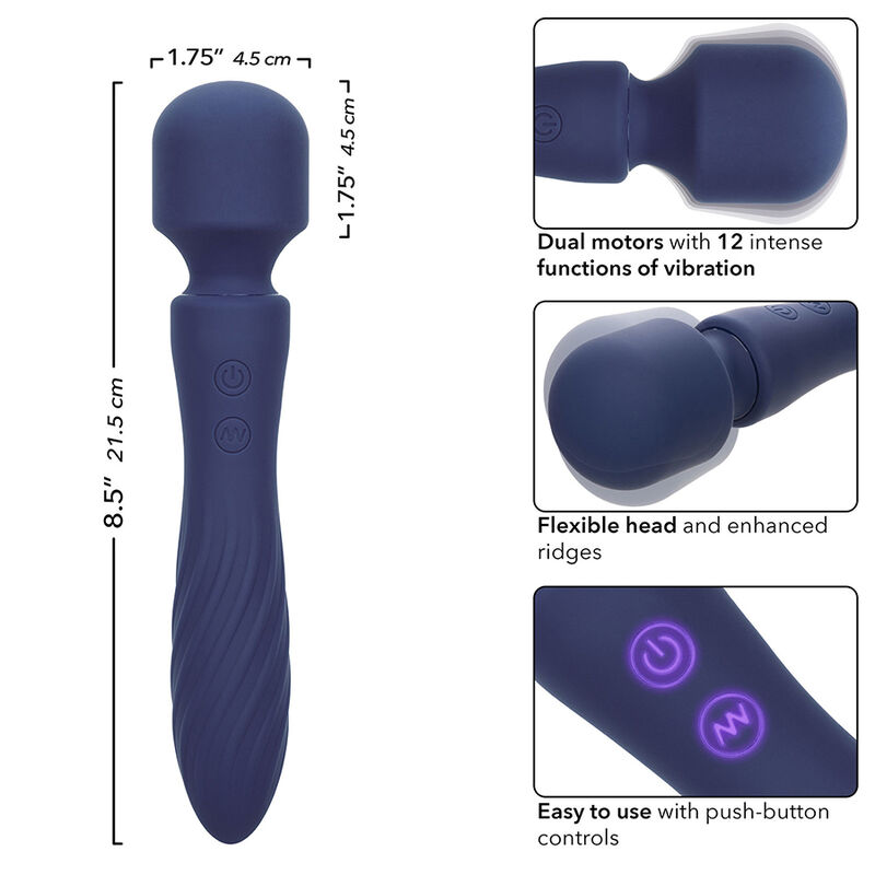 CALEXOTICS - CHARISMA MYSTIQUE MASAJEADOR DOBLE MOTOR 12 FUNCIONES 21,5 CM X 4,5 CM MORADO 2 CALEXOTICS - CHARISMA MYSTIQUE MASAJEADOR DOBLE MOTOR 12 FUNCIONES 21,5 CM X 4,5 CM MORADO - Imagen 2