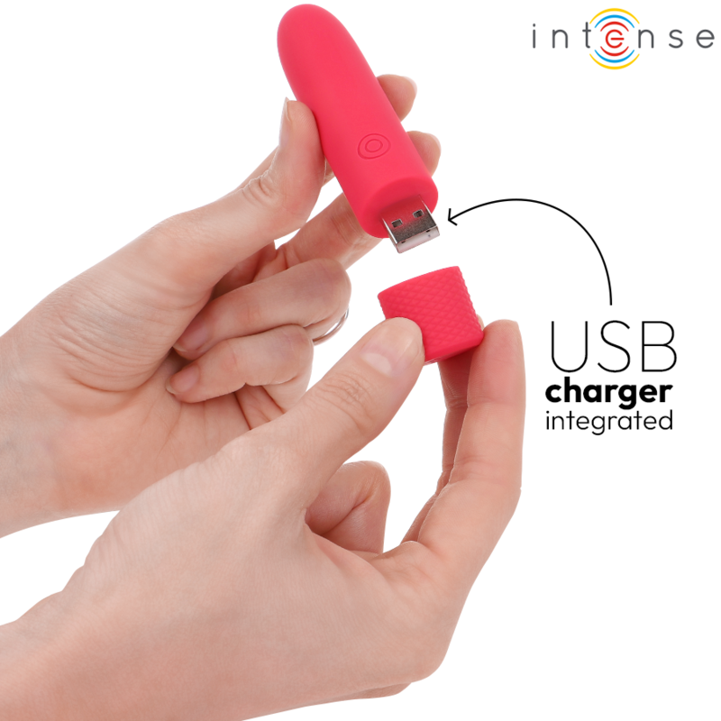 INTENSE - SYMONE BALA VIBRADORA RECARGABLE POR USB 8 VIBRACIONES ROJO 10 X 2.2 CM 5 INTENSE - SYMONE BALA VIBRADORA RECARGABLE POR USB 8 VIBRACIONES ROJO 10 X 2.2 CM - Imagen 5