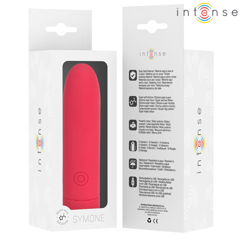 INTENSE - SYMONE BALA VIBRADORA RECARGABLE POR USB 8 VIBRACIONES ROJO 10 X 2.2 CM 7 INTENSE - SYMONE BALA VIBRADORA RECARGABLE POR USB 8 VIBRACIONES ROJO 10 X 2.2 CM - Imagen 7