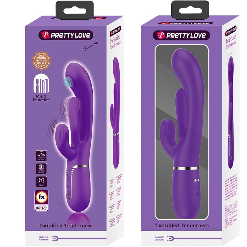 PRETTY LOVE - SHANIA TRIPLE VIBRADOR RABBIT MULTIFUNCIÓN MORADO 7 PRETTY LOVE - SHANIA TRIPLE VIBRADOR RABBIT MULTIFUNCIÓN MORADO - Imagen 7