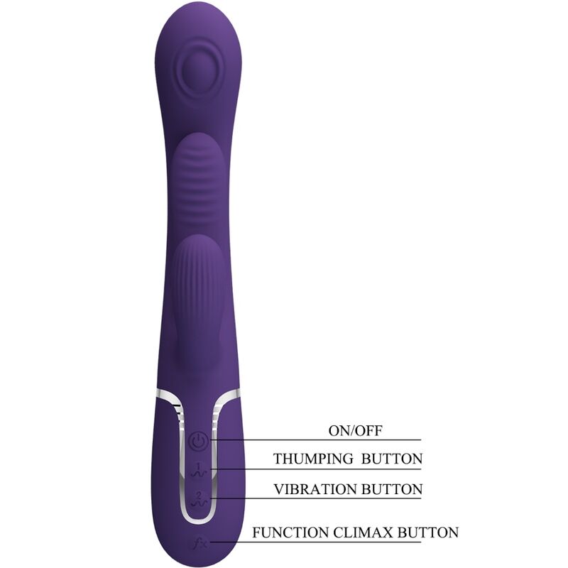 PRETTY LOVE - SHANIA TRIPLE VIBRADOR RABBIT MULTIFUNCIÓN MORADO 9 PRETTY LOVE - SHANIA TRIPLE VIBRADOR RABBIT MULTIFUNCIÓN MORADO - Imagen 9