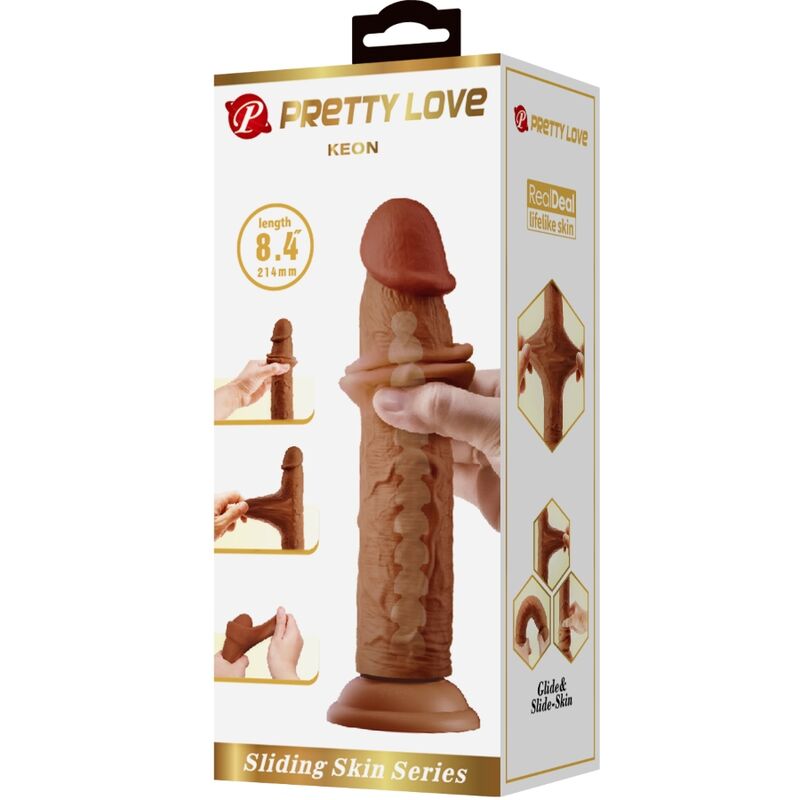 PRETTY LOVE - KEON DILDO REALÍSTICO 21 CM MULATO 7 PRETTY LOVE - KEON DILDO REALÍSTICO 21 CM MULATO - Imagen 7