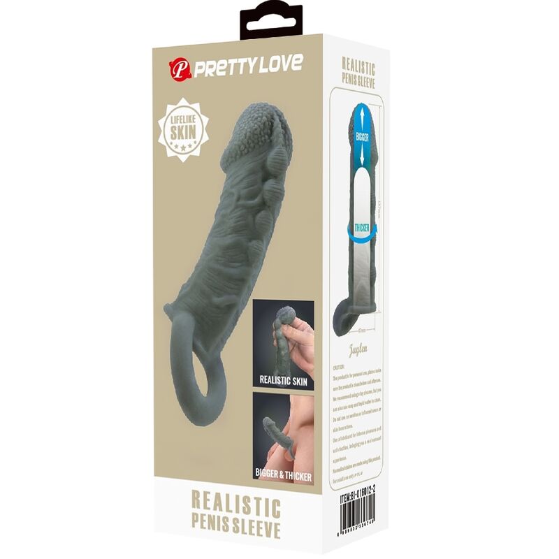 PRETTY LOVE - FUNDA REALÍSTICA ALARGADORA Y RETARDANTE PARA PENE GRIS 7 PRETTY LOVE - FUNDA REALÍSTICA ALARGADORA Y RETARDANTE PARA PENE GRIS - Imagen 7