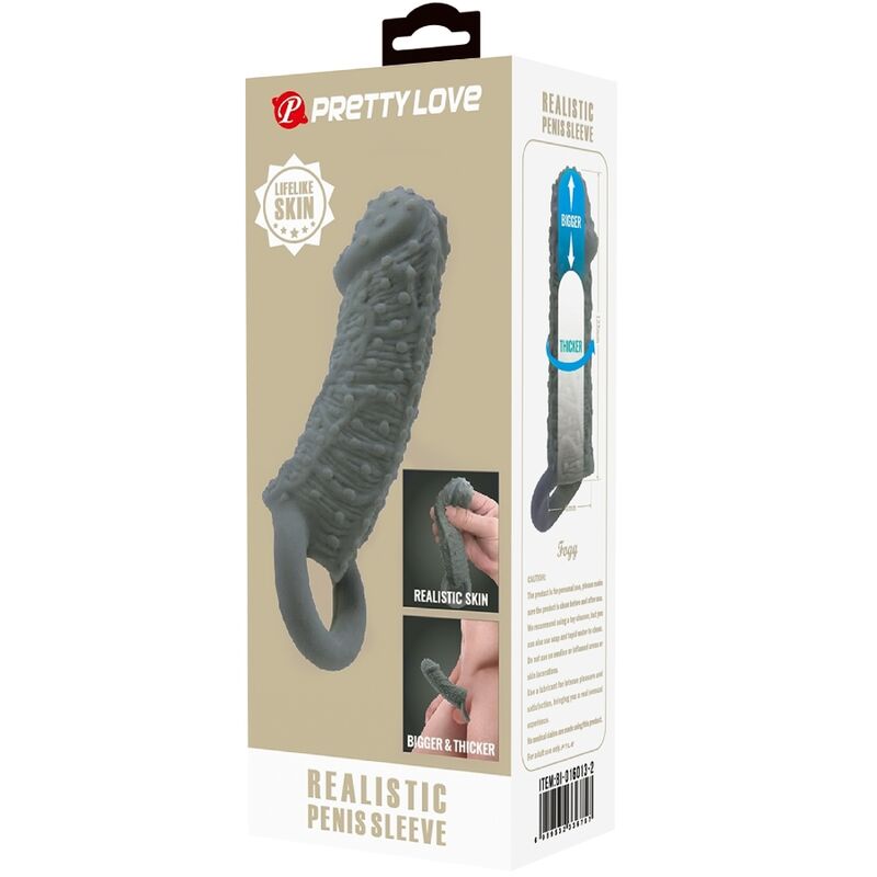 PRETTY LOVE - FUNDA REALÍSTICA ALARGADORA Y RETARDANTE PARA PENE MODELO 2 GRIS 4 PRETTY LOVE - FUNDA REALÍSTICA ALARGADORA Y RETARDANTE PARA PENE MODELO 2 GRIS - Imagen 4