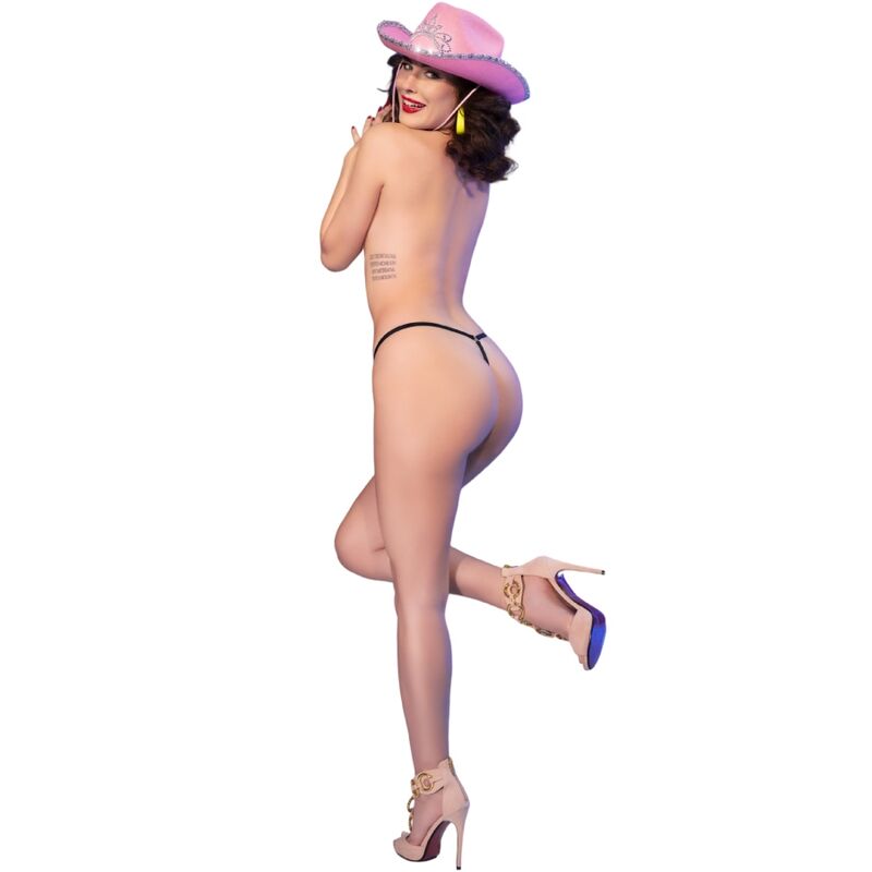 CHILIROSE - CR 4836 TANGA KISS ME NEGRO S/M 2 CHILIROSE - CR 4836 TANGA KISS ME NEGRO S/M - Imagen 2
