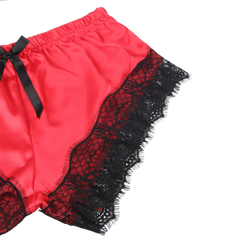 SUBBLIME - 953959 PIJAMA SEXY SATEN Y ENCAJE NEGRO/ROJO S/M 4 SUBBLIME - 953959 PIJAMA SEXY SATEN Y ENCAJE NEGRO/ROJO S/M - Imagen 4