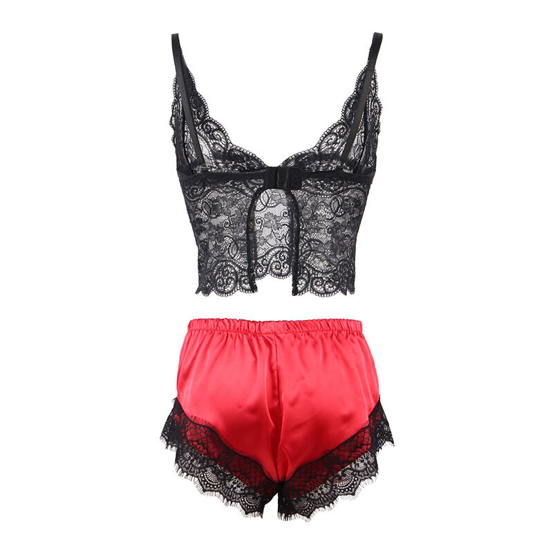 SUBBLIME - 953959 PIJAMA SEXY SATEN Y ENCAJE NEGRO/ROJO S/M 5 SUBBLIME - 953959 PIJAMA SEXY SATEN Y ENCAJE NEGRO/ROJO S/M - Imagen 5