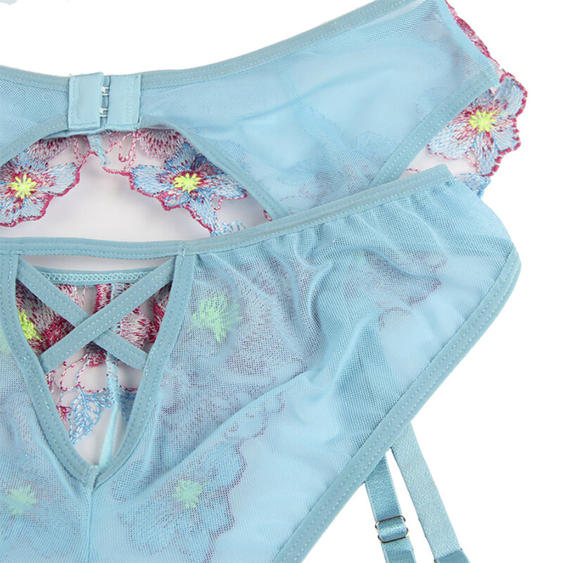 SUBBLIME - 954109 SUJETADOR + PANTIES CON LIGUERO DISEÑO FLORAL AZUL S/M 10 SUBBLIME - 954109 SUJETADOR + PANTIES CON LIGUERO DISEÑO FLORAL AZUL S/M - Imagen 10