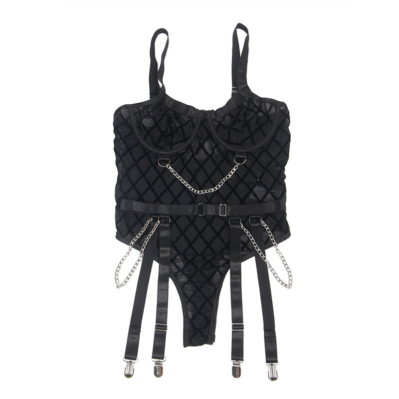 SUBBLIME - 954260 BODY CON CADENAS + LIGUEROS NEGRO S/M 8 SUBBLIME - 954260 BODY CON CADENAS + LIGUEROS NEGRO S/M - Imagen 8