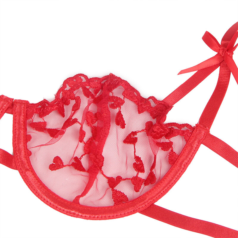 SUBBLIME - 954321 SUJETADOR + TANGA + LIGUEROS ESTAMPADO DE CORAZONES ROJO S/M 11 SUBBLIME - 954321 SUJETADOR + TANGA + LIGUEROS ESTAMPADO DE CORAZONES ROJO S/M - Imagen 11