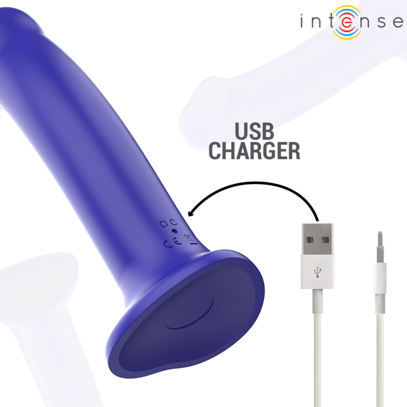 INTENSE - VICTORIA VIBRADOR CON VENTOSA 10 VIBRACIONES AZUL OSCURO CONTROL REMOTO 6 INTENSE - VICTORIA VIBRADOR CON VENTOSA 10 VIBRACIONES AZUL OSCURO CONTROL REMOTO - Imagen 6