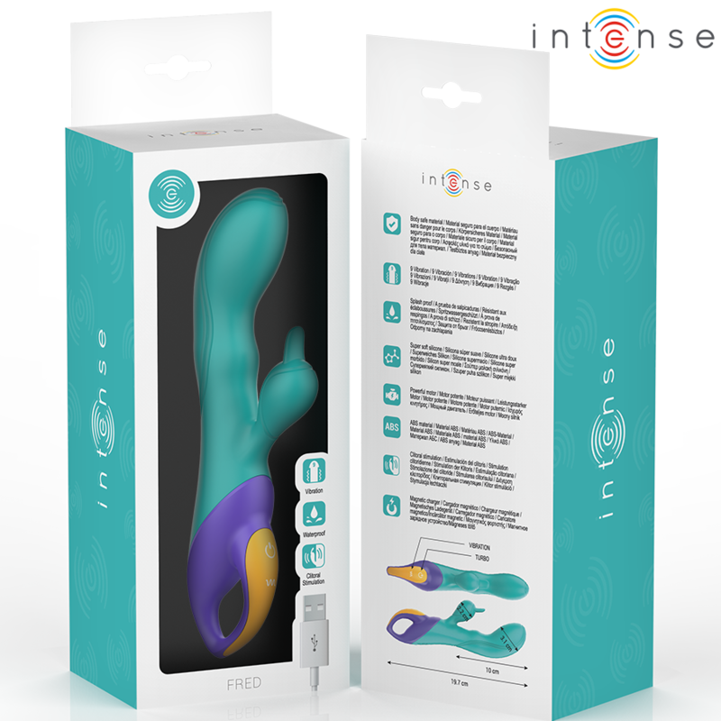 INTENSE - FRED VIBRADOR RECARGABLE RABBIT AZUL 5 INTENSE - FRED VIBRADOR RECARGABLE RABBIT AZUL - Imagen 5