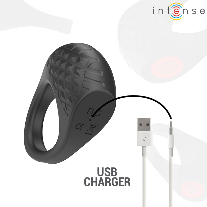 INTENSE - CLOVER ANILLO VIBRADOR PENE 10 VIBRACIONES NEGRO 4 INTENSE - CLOVER ANILLO VIBRADOR PENE 10 VIBRACIONES NEGRO - Imagen 4