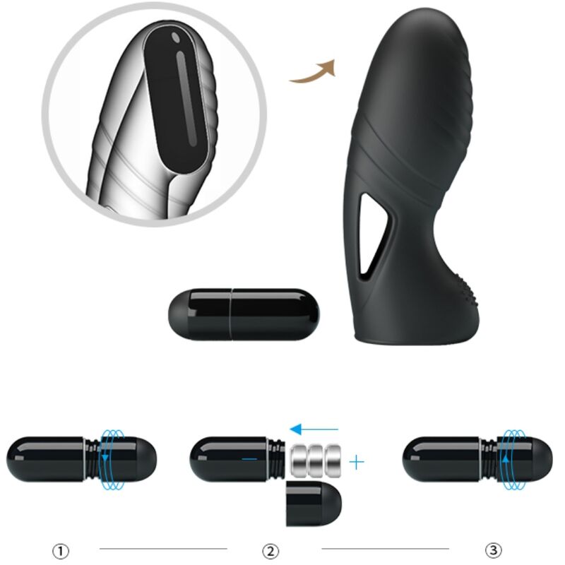 PRETTY LOVE - ALAN VIBRADOR DE DEDO SILICONA NEGRO 8 PRETTY LOVE - ALAN VIBRADOR DE DEDO SILICONA NEGRO - Imagen 8