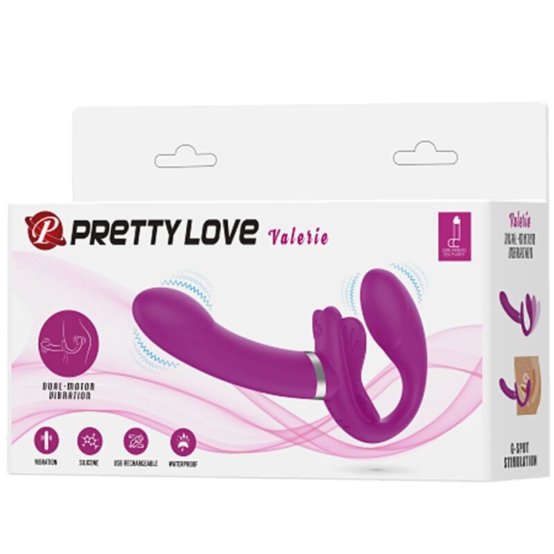 PRETTY LOVE - VALERIE VIBRADOR DOBLE STRAP-ON 12 VIBRACIONES MORADO 6 PRETTY LOVE - VALERIE VIBRADOR DOBLE STRAP-ON 12 VIBRACIONES MORADO - Imagen 6