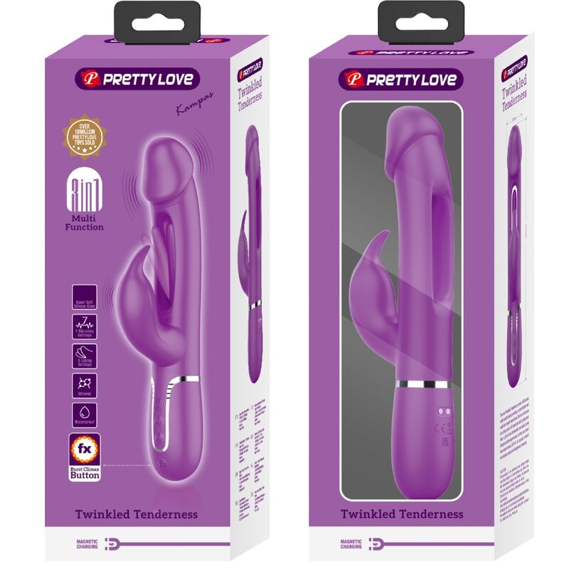 PRETTY LOVE - KAMPAS VIBRADOR RABBIT MULTIFUNCIÓN 3 EN 1 MORADO 6 PRETTY LOVE - KAMPAS VIBRADOR RABBIT MULTIFUNCIÓN 3 EN 1 MORADO - Imagen 6