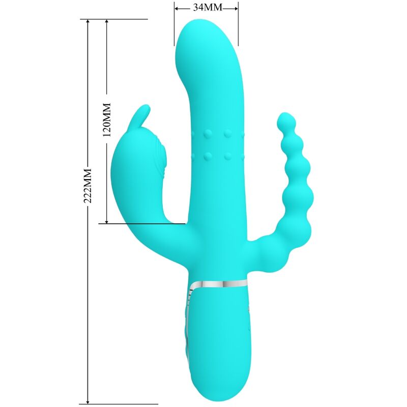 PRETTY LOVE - CAMMY TRIPLE VIBRADOR RABBIT MULTIFUNCIÓN 4 EN 1 AZUL 3 PRETTY LOVE - CAMMY TRIPLE VIBRADOR RABBIT MULTIFUNCIÓN 4 EN 1 AZUL - Imagen 3