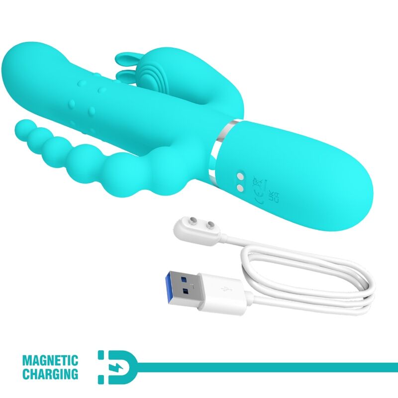 PRETTY LOVE - CAMMY TRIPLE VIBRADOR RABBIT MULTIFUNCIÓN 4 EN 1 AZUL 6 PRETTY LOVE - CAMMY TRIPLE VIBRADOR RABBIT MULTIFUNCIÓN 4 EN 1 AZUL - Imagen 6