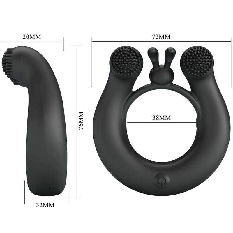 PRETTY LOVE - DAHLIA ANILLO VIBRADOR + ESTIMULADOR DE CLÍTOIS 12 VIBRACIONES NEGRO 4 PRETTY LOVE - DAHLIA ANILLO VIBRADOR + ESTIMULADOR DE CLÍTOIS 12 VIBRACIONES NEGRO - Imagen 4